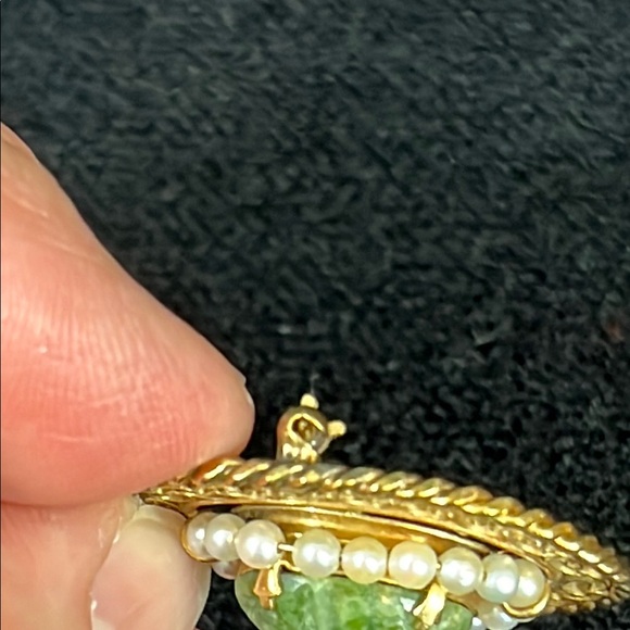Rare WINARD Vintage Elegant Jade and Pearl Brooch/Pendant - Picture 7 of 9